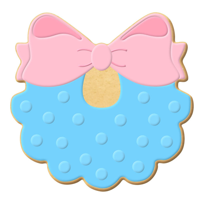 Baby Bib With Bow Cookie Cutter 3.5" PC0466