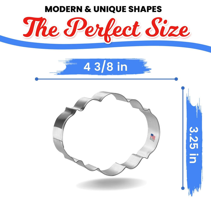 Oval Elegant Plaque Cookie Cutter 4.5 in B1275