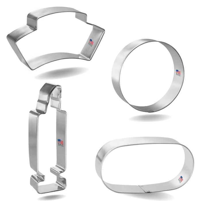 Nurses Call The Shots Cookie Cutter 4 Pc Set - 4 Pieces - Foose Cookie Cutters - US Tin Plated Steel HS0420