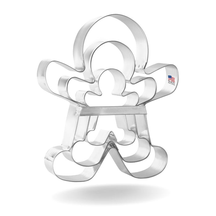 Gingerbread Man Nested Cookie Cutter Set 3 Piece GC0100 with Vintage Style Sturdy Brace