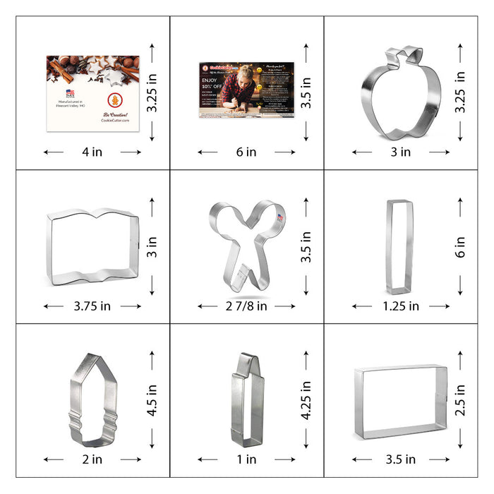 Back To School Teacher Appreciation 7 Pc Cookie Cutter Set HS0426