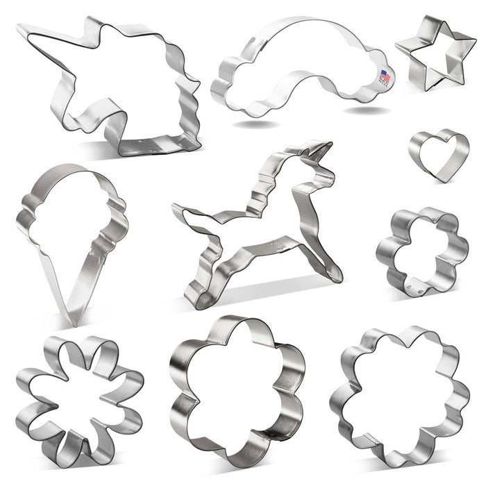 Unicorn Birthday Baby Shower Summer Cookie Cutter 10 Piece Set HS0456