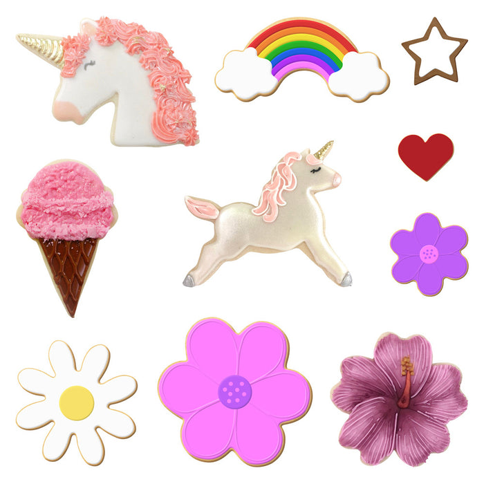 Unicorn Birthday Baby Shower Summer Cookie Cutter 10 Piece Set HS0456