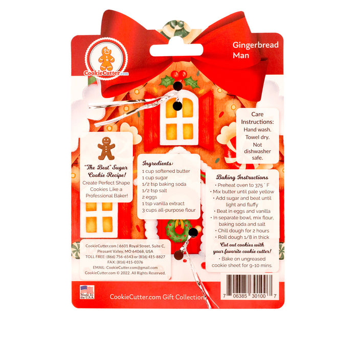 Gingerbread Man Nested Cookie Cutter Set 3 Piece GC0100 with Vintage Style Sturdy Brace