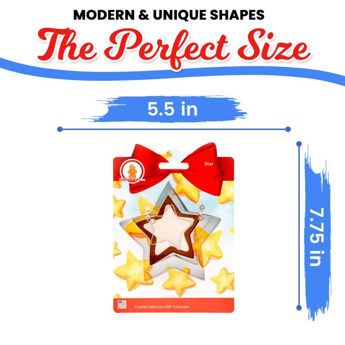 Stars Nested Cookie Cutter Set 3 Pc GC0103 with a Hang Tag Cookie Recipe Card