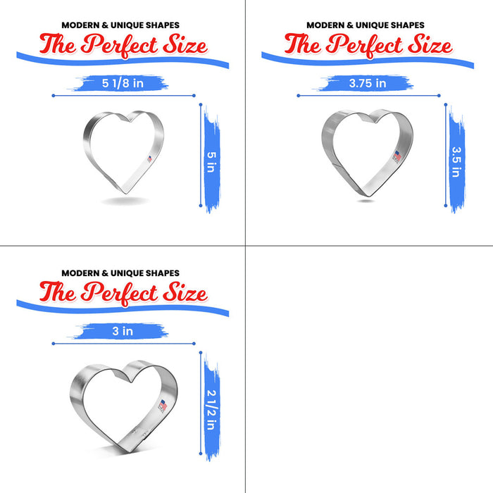 Hearts Nested Cookie Cutter Set 3 Pc GC0104 with a Hang Tag Cookie Recipe Card