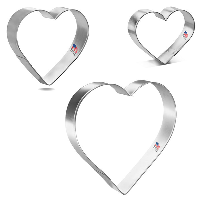 Hearts Nested Cookie Cutter Set 3 Pc GC0104 with a Hang Tag Cookie Recipe Card