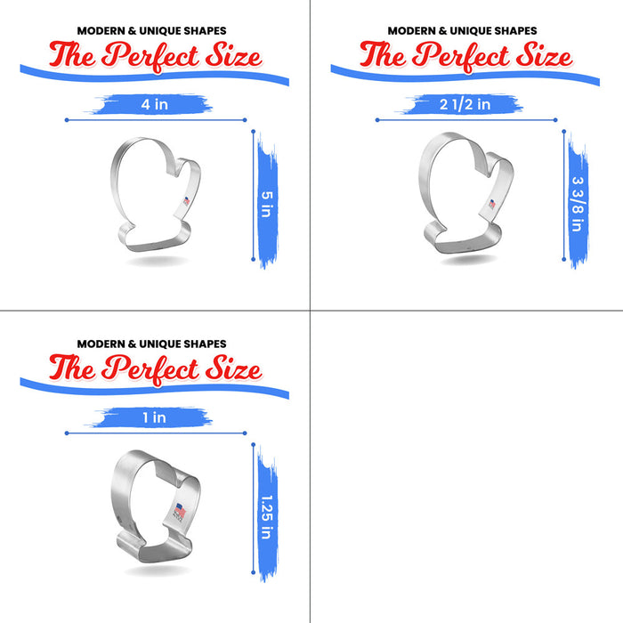 Mitten Nested Cookie Cutter Set 3 Pc GC0102 with a Hang Tag Cookie Recipe Card