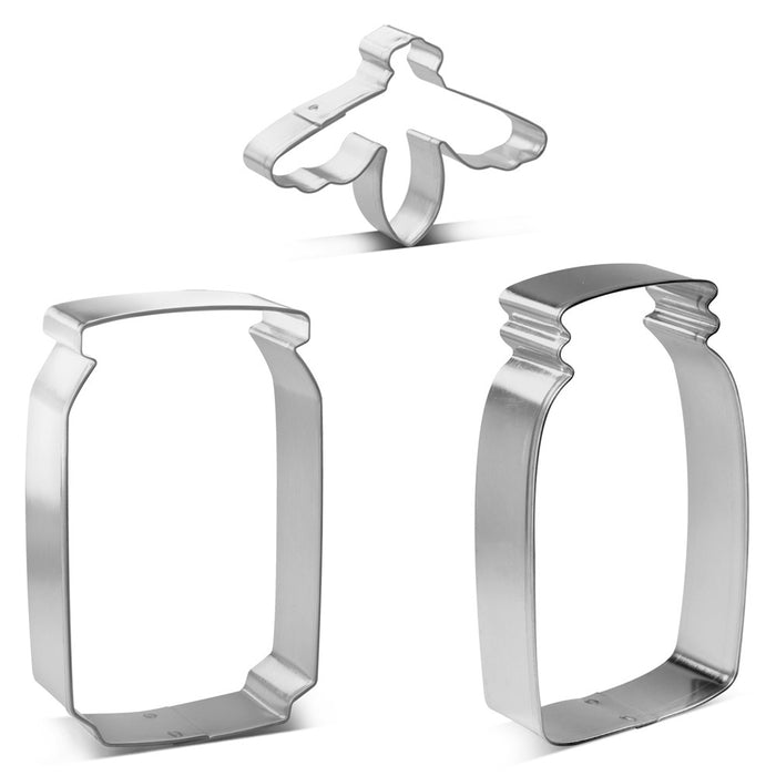 Mason Honey Jars and Bee Cookie Cutter 3 Pc Set HS0463