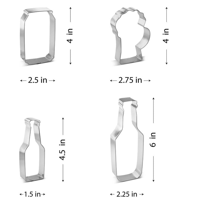Bottle and Mug Cookie Cutter 4 Pc Set HS0465