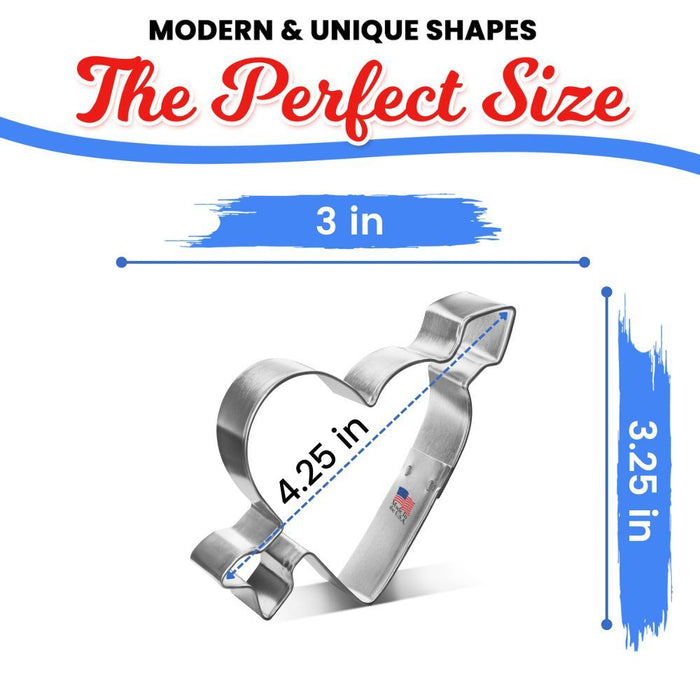 Heart With Arrow Cookie Cutter 4.25 in B1118