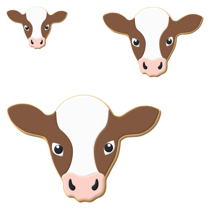 Steer Head Nested Cookie Cutter Set 3 Pc GC0109 with a Hang Tag Cookie Recipe Card