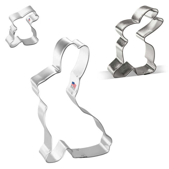 Bunny Rabbit Nested Cookie Cutter Set 3 Pc GC0106 with a Hang Tag Cookie Recipe Card