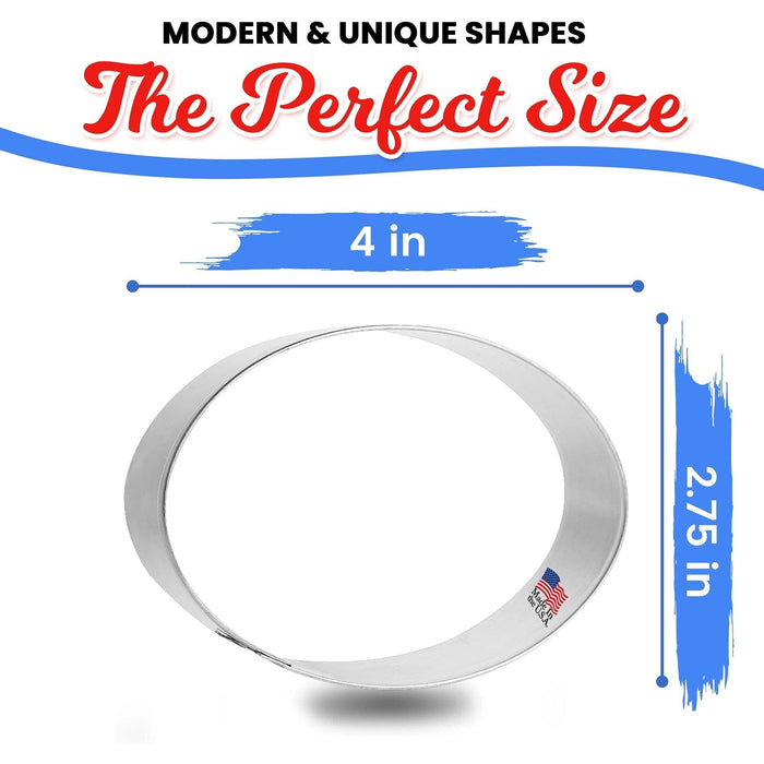 Oval Cookie Cutter 4 in by 2.75 in B0708