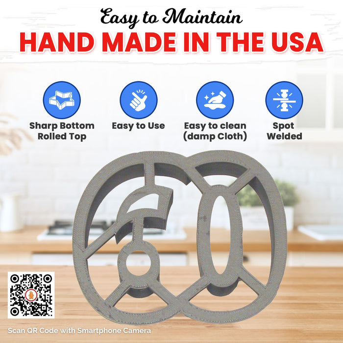 Number 60 Cookie Cutter 3.75 in PC0418