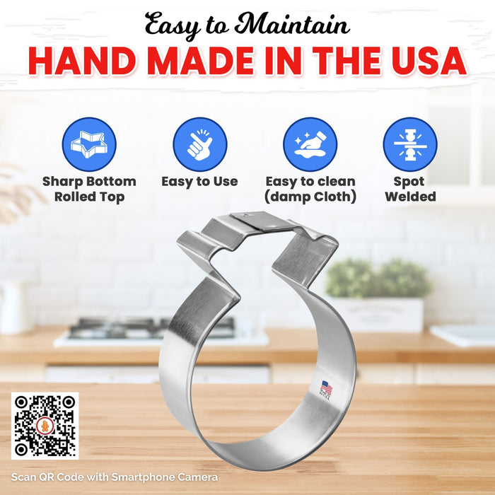 Diamond Ring Cookie Cutter 3 in B1713