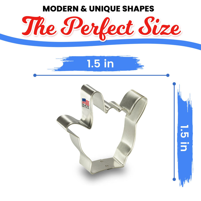 Mini Hand I Love You Sign Cookie Cutter 1.5 In. M169