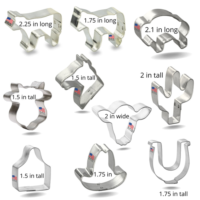 Miniature Western Ranch Cookie Cutter 10 Pc Set HS0561