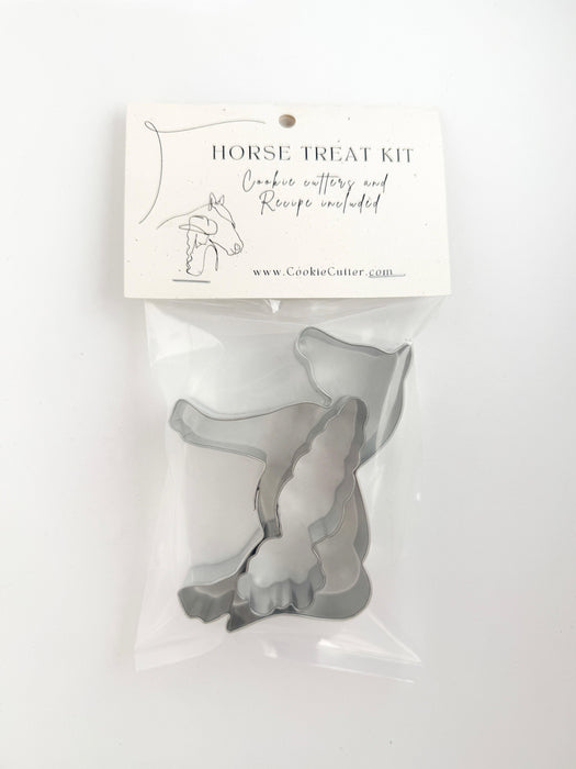 Horse Treat Kit – 2-Piece Horse & Carrot Cookie Cutter Set – DIY Homemade Horse Treats with Healthy Recipe – Fun Gift for Equestrians & Horse Lovers DT603