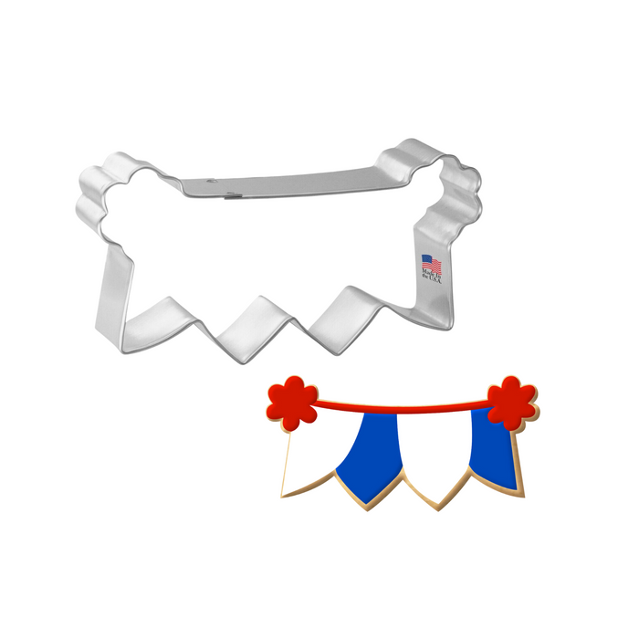Four-flag banner cookie cutter