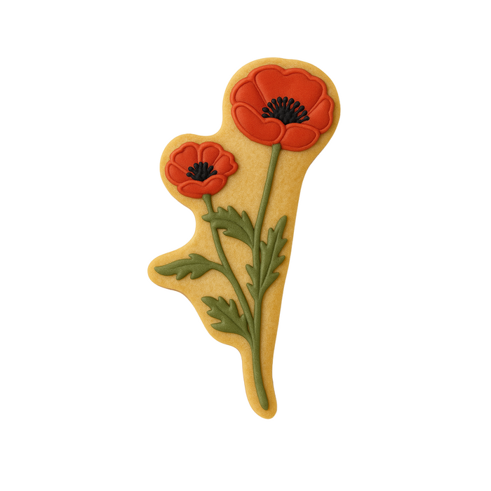 Long Stem Poppy Cookie Cutter 6 in