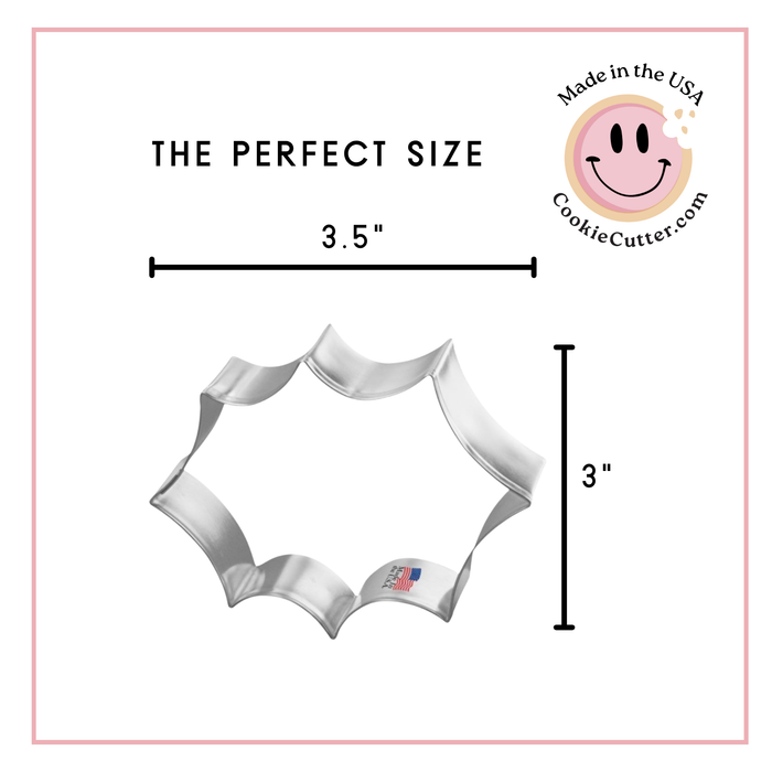 Holly Leaf Cookie Cutter 3.5 in B1265