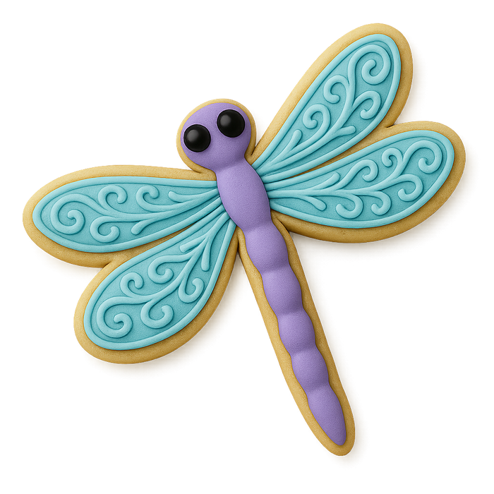 whimsical spring baking tool, tin dragonfly cutter