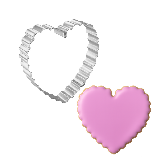 Heart Scalloped Cookie Cutter 4 In. B1403