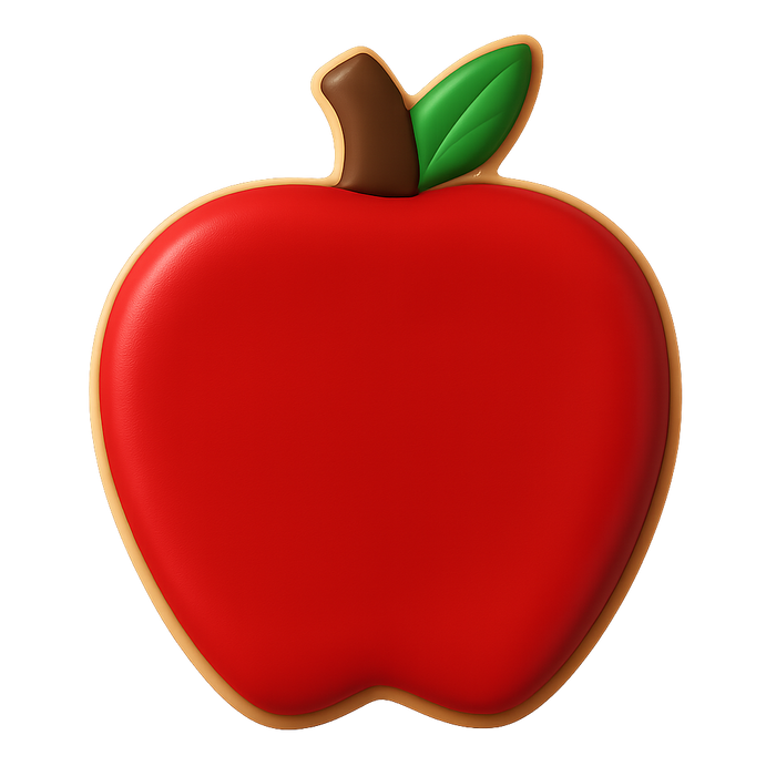 Apple with Leaf Cookie Cutter 3.25 in B1501