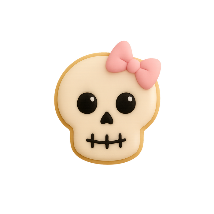 Skull With Bow 3 in. B2030