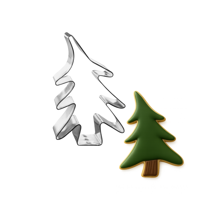 Pine tree cookie cutter, primitive evergreen cookie mold