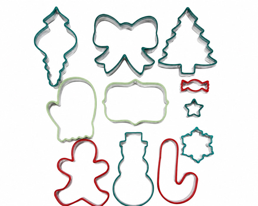 11-Piece Christmas Cookie Cutter Set – Soft-Grip Metal Holiday Collection