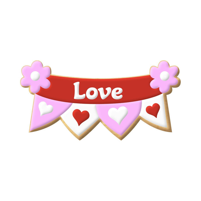 Four Flag Banner Cookie Cutter 4 in B1284