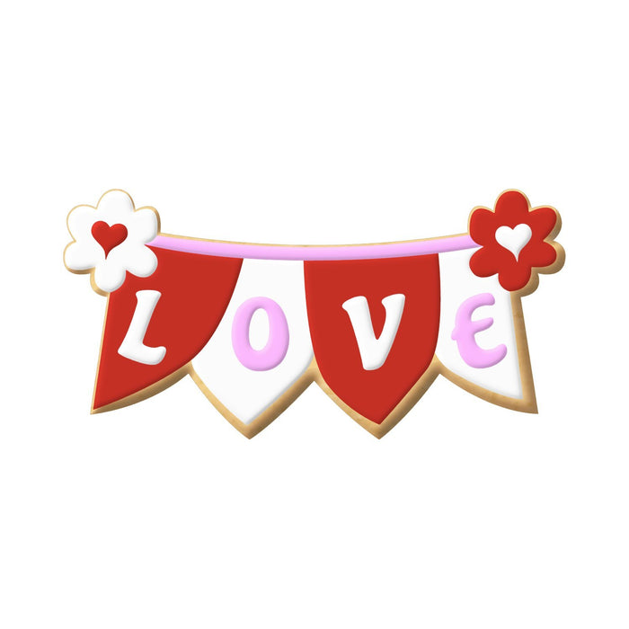 Four Flag Banner Cookie Cutter 4 in B1284