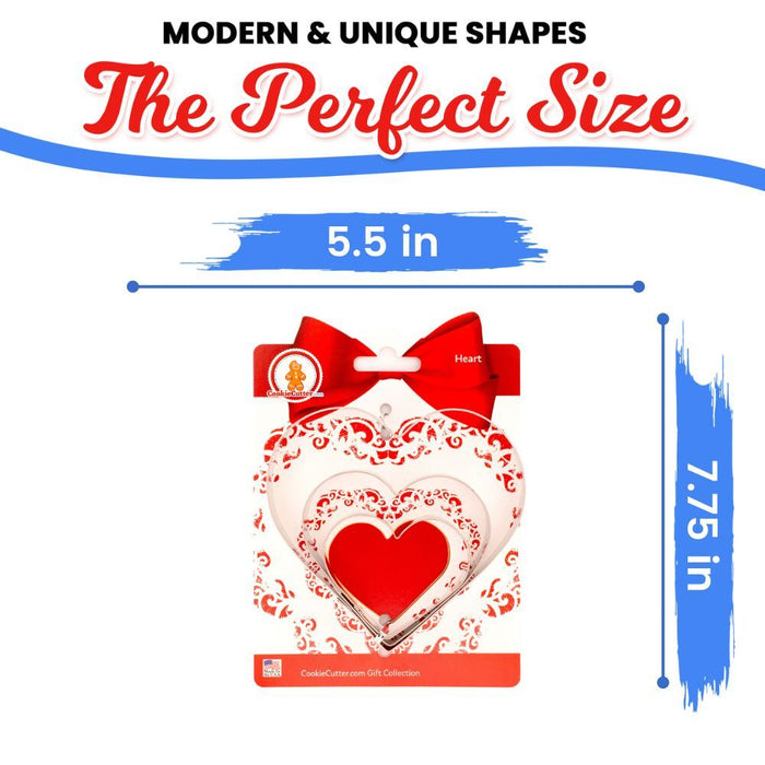 Hearts Nested Cookie Cutter Set 3 Pc GC0104 with a Hang Tag Cookie Recipe Card