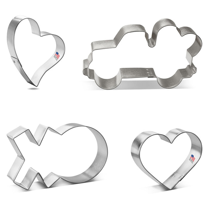 Hearts Truck XO Cookie Cutters 4 Pc Set HS0471