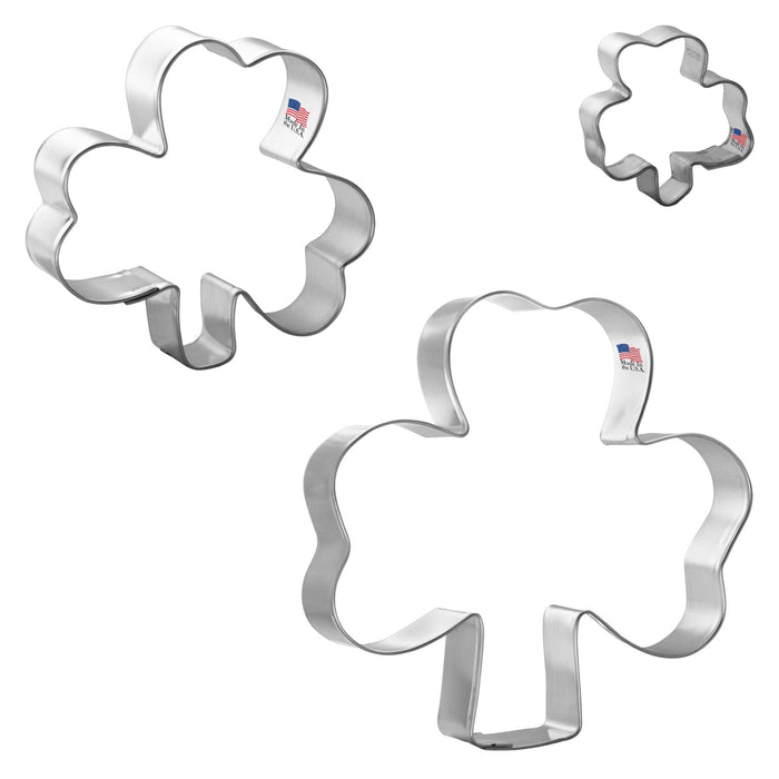 Shamrock Nested Cookie Cutter Set 3 Pc GC0105 with a Hang Tag Cookie Recipe Card