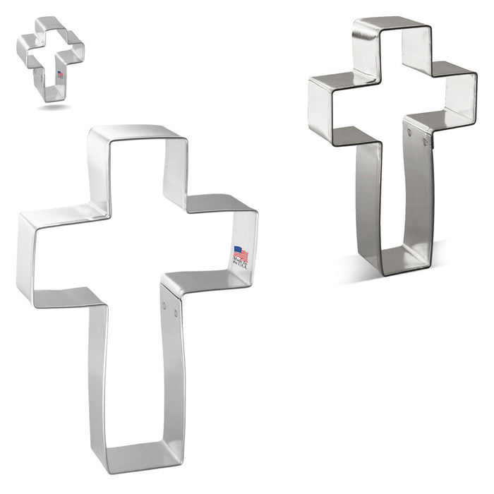 Cross Nested Cookie Cutter Set 3 Pc GC0107 with a Hang Tag Cookie Recipe Card