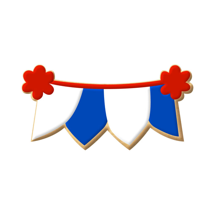 Four Flag Banner Cookie Cutter 4 in B1284