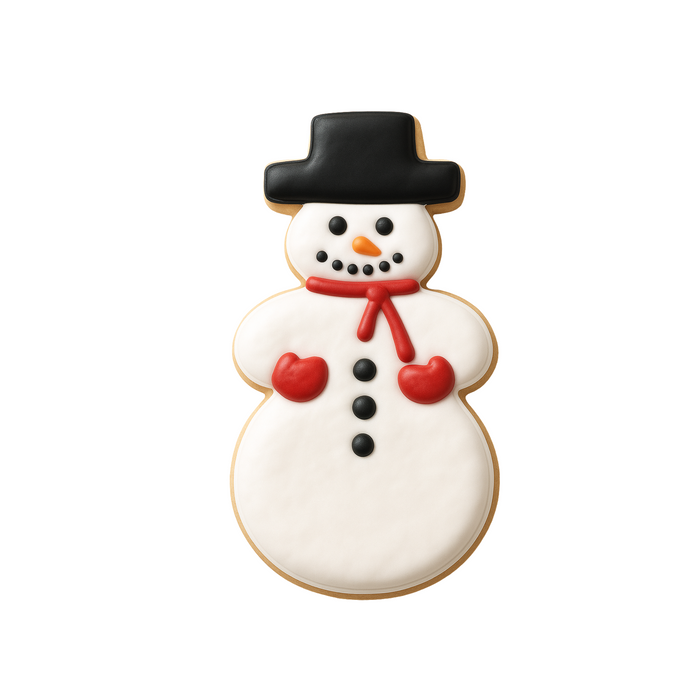Snowman with Hat Soft-Grip Edge Cookie Cutter 4 Inch Green