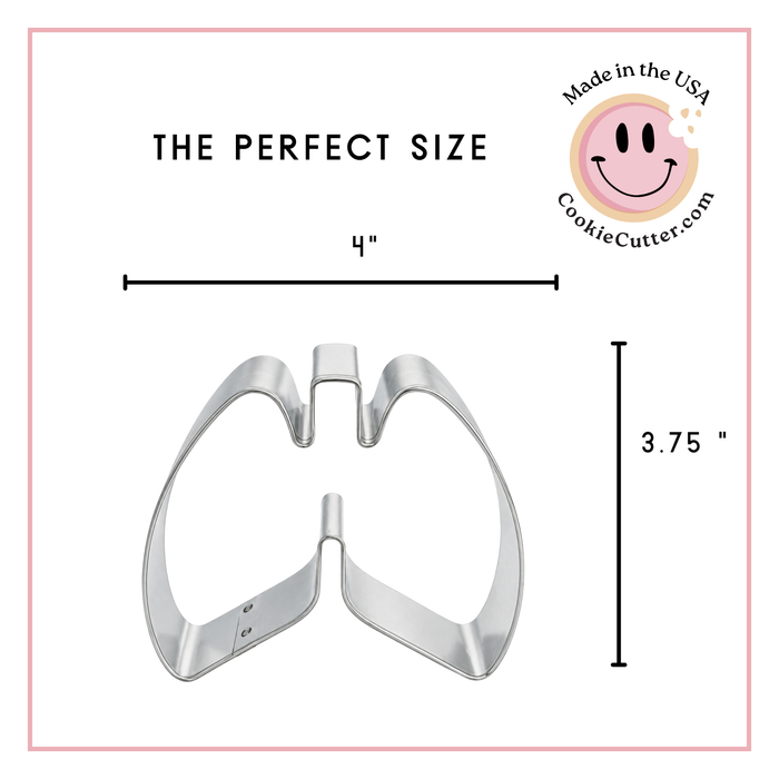 Anatomical Lungs Cookie Cutter 3.75"