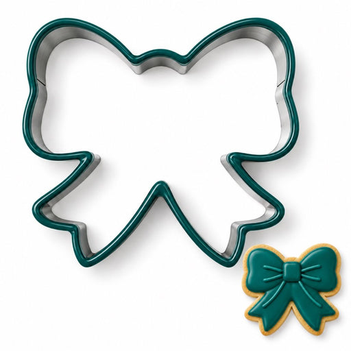 Bow Cookie Cutter, 3.5 Inch Soft-Grip Metal Baking Cutter with PVC Comfort Edge