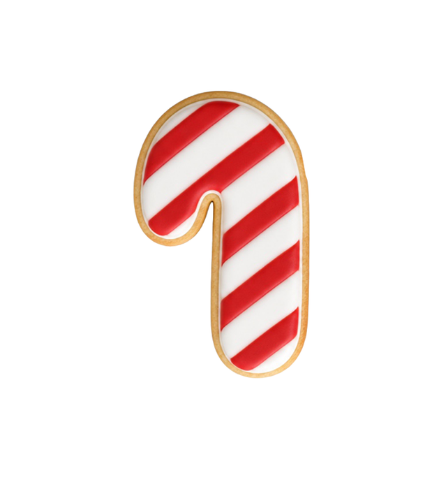Candy Cane Cookie Cutter, 3.5 Inch Soft-Grip Metal Baking Cutter with PVC Comfort Edge