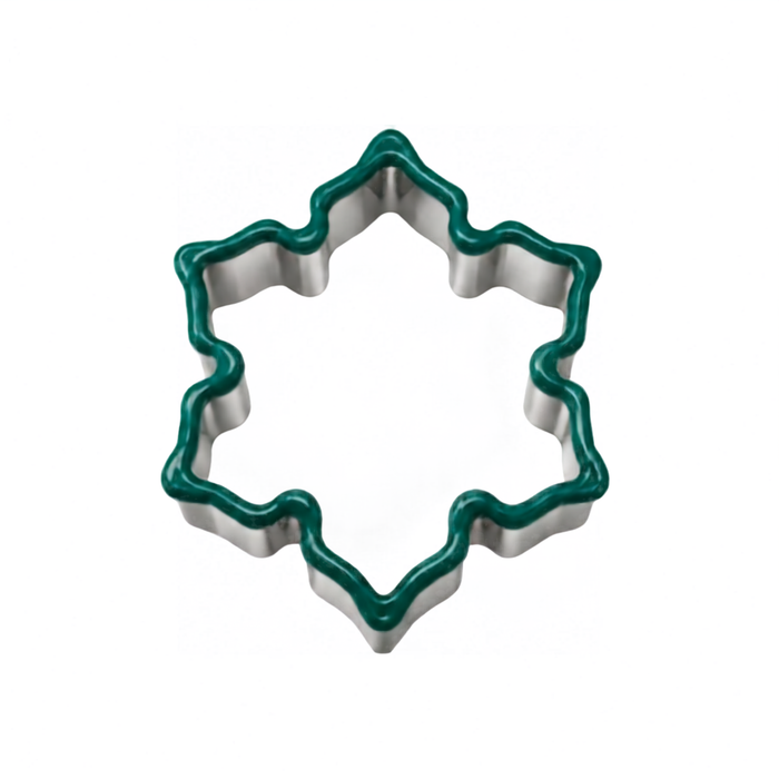 Mini Snowflake Cookie Cutter, 2 Inch Soft-Grip Metal Baking Cutter with PVC Comfort Edge