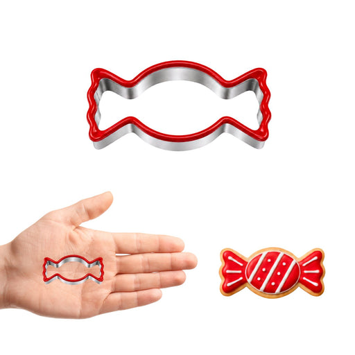 Mini Candy Cookie Cutter, 1.5 Inch Soft-Grip Metal Baking Cutter with PVC Comfort Edge