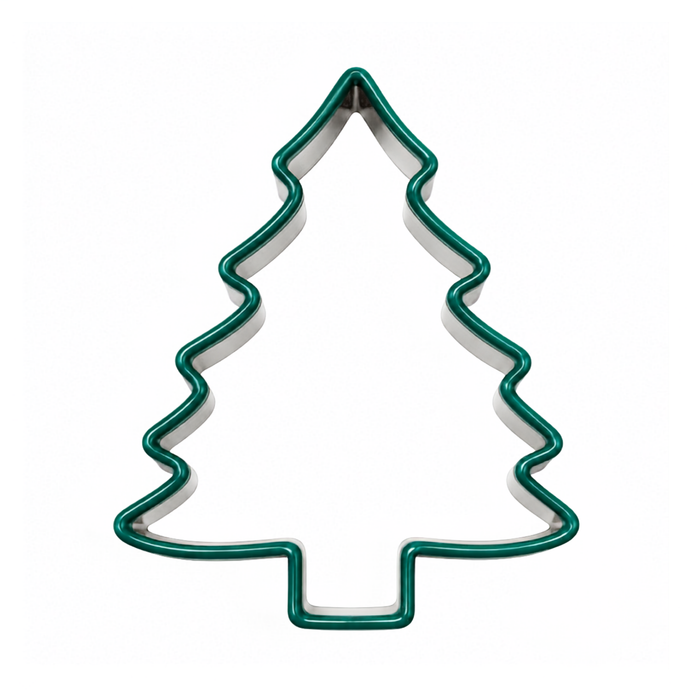 Christmas Tree Cookie Cutter, 3.5 Inch Soft-Grip Metal Baking Cutter with PVC Comfort Edge