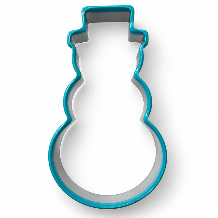 Snowman with Hat Soft-Grip Edge Cookie Cutter 4 Inch Green