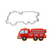 Fire Truck Cookie Cutter 5 in Long B2088