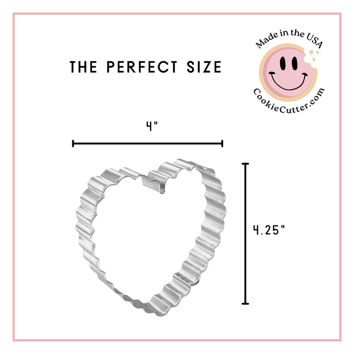 Heart Scalloped Cookie Cutter 4 In. B1403