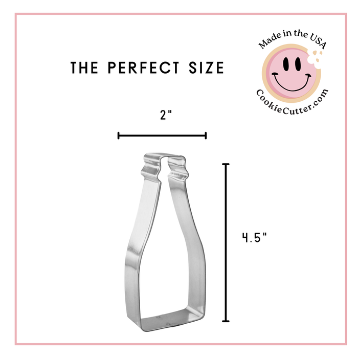 Champagne Bottle Cookie Cutter 4.5 in B1561